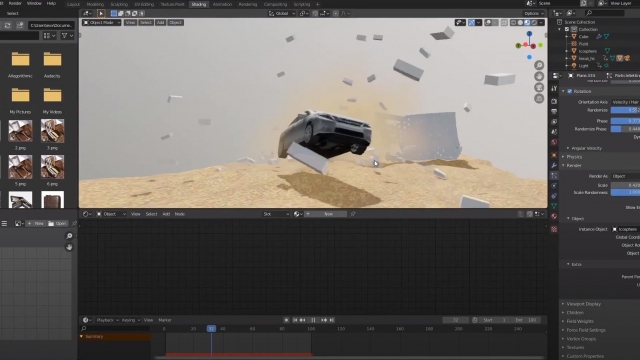 how to animate a car breaking through walls in blender 2.8 