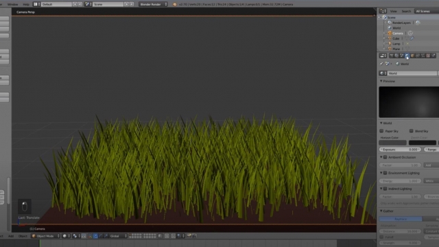 Создание травы в Blender / Grass in Blender