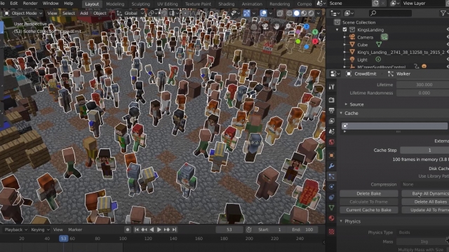 How to create a bustling crowd simulation in Blender 2.8