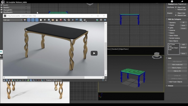 Моделирование стола с витыми ножками в 3ds max
