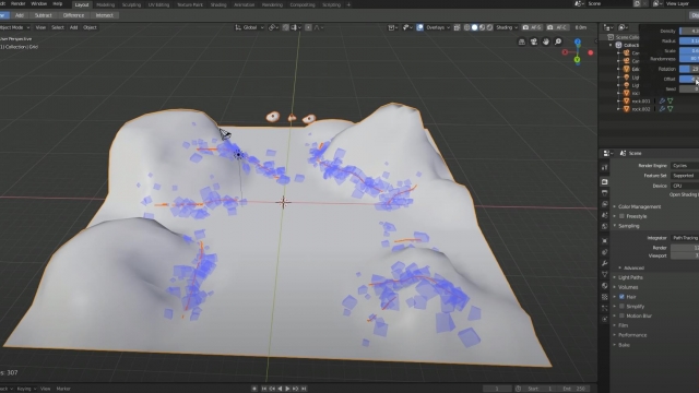 how to generate and scatter rocks in blender 2.80