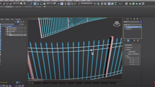 Скрипты 3Ds Max Процедурный забор с Clone on Curve