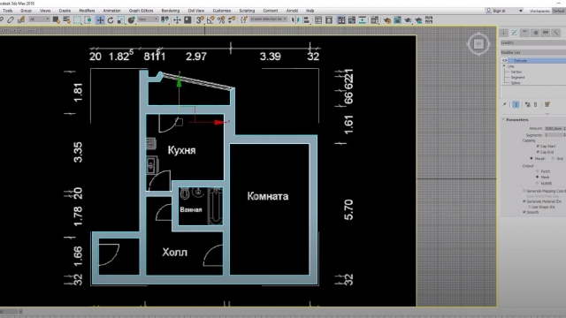 Дизайн интерьера в 3ds Max. Создание плана квартиры и стен