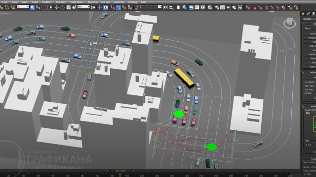 Анимация городского трафика в 3ds Max. Подробное описание работы с плагином CityTraffic 2.