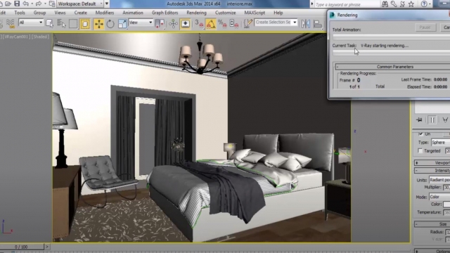 Моделирование интерьера спальни в  3D Max -Vray + Photoshop