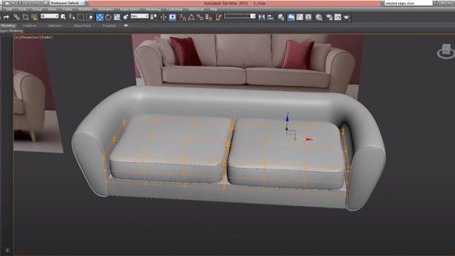 3dsmax Sofa and pillow modeling