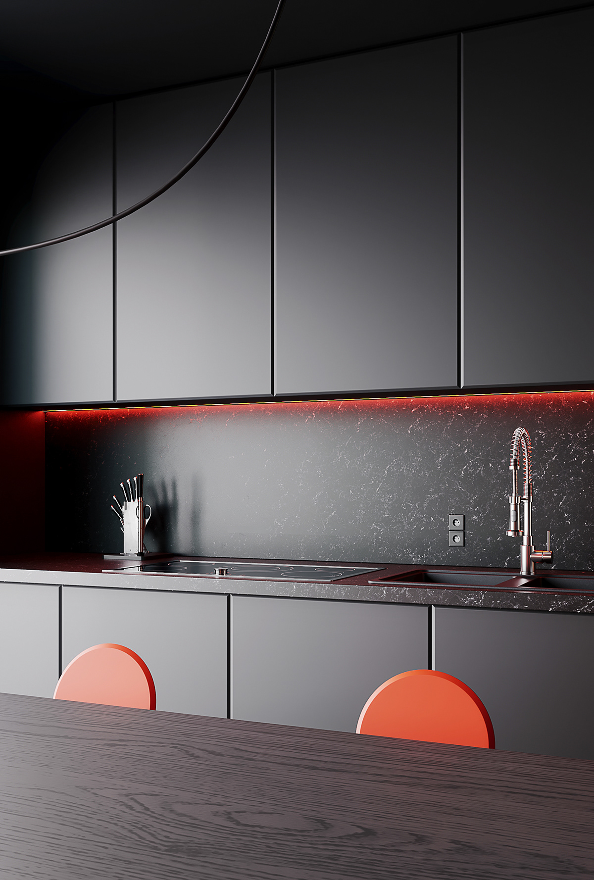  Black kitchen - CGI