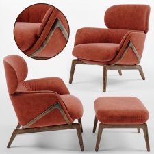 Elysia Lounge Chair and Nino Ottoman