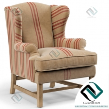 Кресло Armchair Khaki Linen English Club Chair