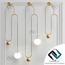 Подвесной светильник Hanging lamp Cradle Brass Pulley