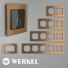 Стеклянные рамки для розеток и выключателей Werkel Favorit (бронза)