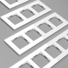 Стеклянные рамки для розеток и выключателей Werkel Favorit (белый)