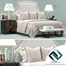 Кровать Bed Upholstered White Headboard