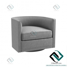 Кресло Armchair Custom made grey swivel round chair