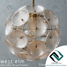 Подвесной светильник Hanging lamp West elm Glass Disc Round Pendant