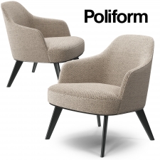 Jane armchair metal base Poliform