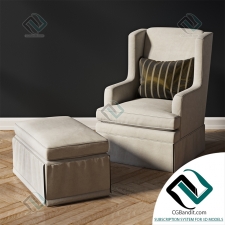 Кресло Armchair Sherill Furniture Swivel Rocker with ottoman
