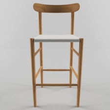 Bar Stool Mid (Mesh seat) / Lightwood - MARUNI