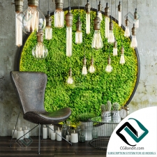 Декоративный набор Decor set with moss and lamps