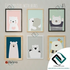 Багеты Baguettes Posters in the nursery with bears