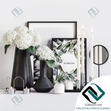 Декоративный набор Decor set with a bouquet of white hydrangea