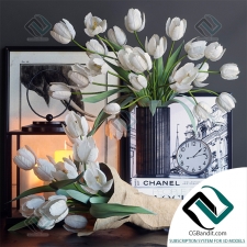 Декоративный набор Decor set with white tulips