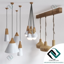 Подвесной светильник Wooden lamps set