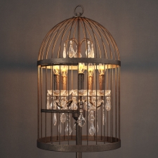 GRAMERCY HOME - BIRDCAGE CRYSTAL FLOOR LAMP FL008-5-ABG