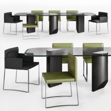 minotti table and stool