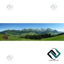 Mountain landscape, фон, панорамное изображение