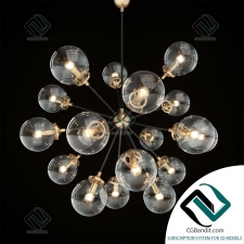 Подвесной светильник Hanging lamp RH Bistro Globe Clear Glass Burst