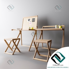 Столы и стулья для детей Tables and chairs for children with a folding table top
