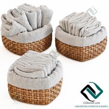 Декор для санузла Terry towels in wicker baskets