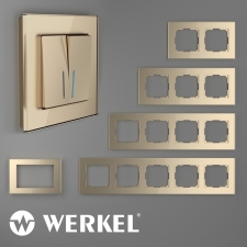 Стеклянные рамки для розеток и выключателей Werkel Favorit (шампань)