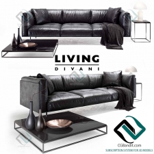 Диван Sofa Living divani leather rod