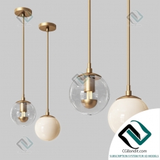 Подвесной светильник Hanging lamp Brass & Clear Glass
