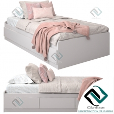 Детская кровать Children's bed White with pillows