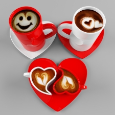 Heart cup coffee