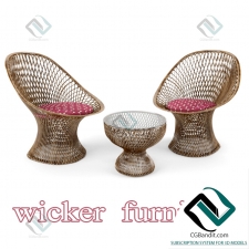 Кресло wicker chair, table