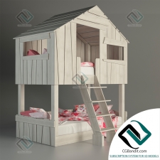 Детская кровать Children's bed The house with the stairs
