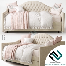 Кровать Bed Restoration Hardware REESE TUFTED DAYBED WITH TRUNDLE