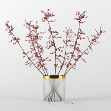 Autumn branches in glass vase