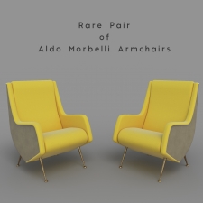 Rare Pair of Aldo Morbelli Armchairs