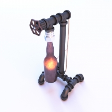 Настольный лофт светильник с бутылкой