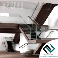 лестница деревянная wooden staircase 09