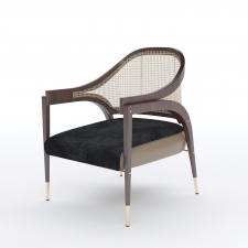 Стул Modern Bentley Chair in Rosewood and Woven Cane