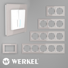 Стеклянные рамки для розеток и выключателей Werkel Favorit (дымчатый)