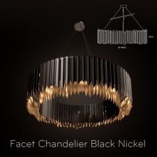 FACET CHANDELIER BLACK NICKEL ON BLACK