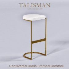 Cantilvered Brass Framed Barstool - TALISMAN