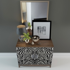 Chest of drawers with a decorative set